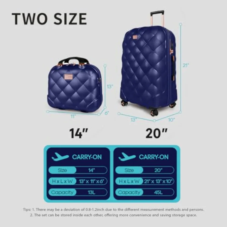 2-Piece Set 14/20in Carry On L - Expandable Hard Shell Luggage Set review and price