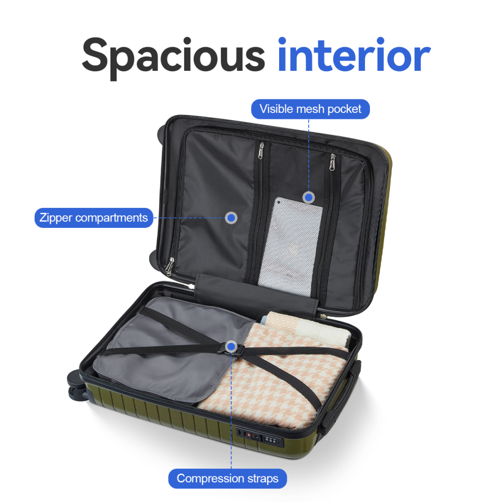 5 Piece PP Hard Shell Luggage  - Foldable Rolling Luggage Bag review and price